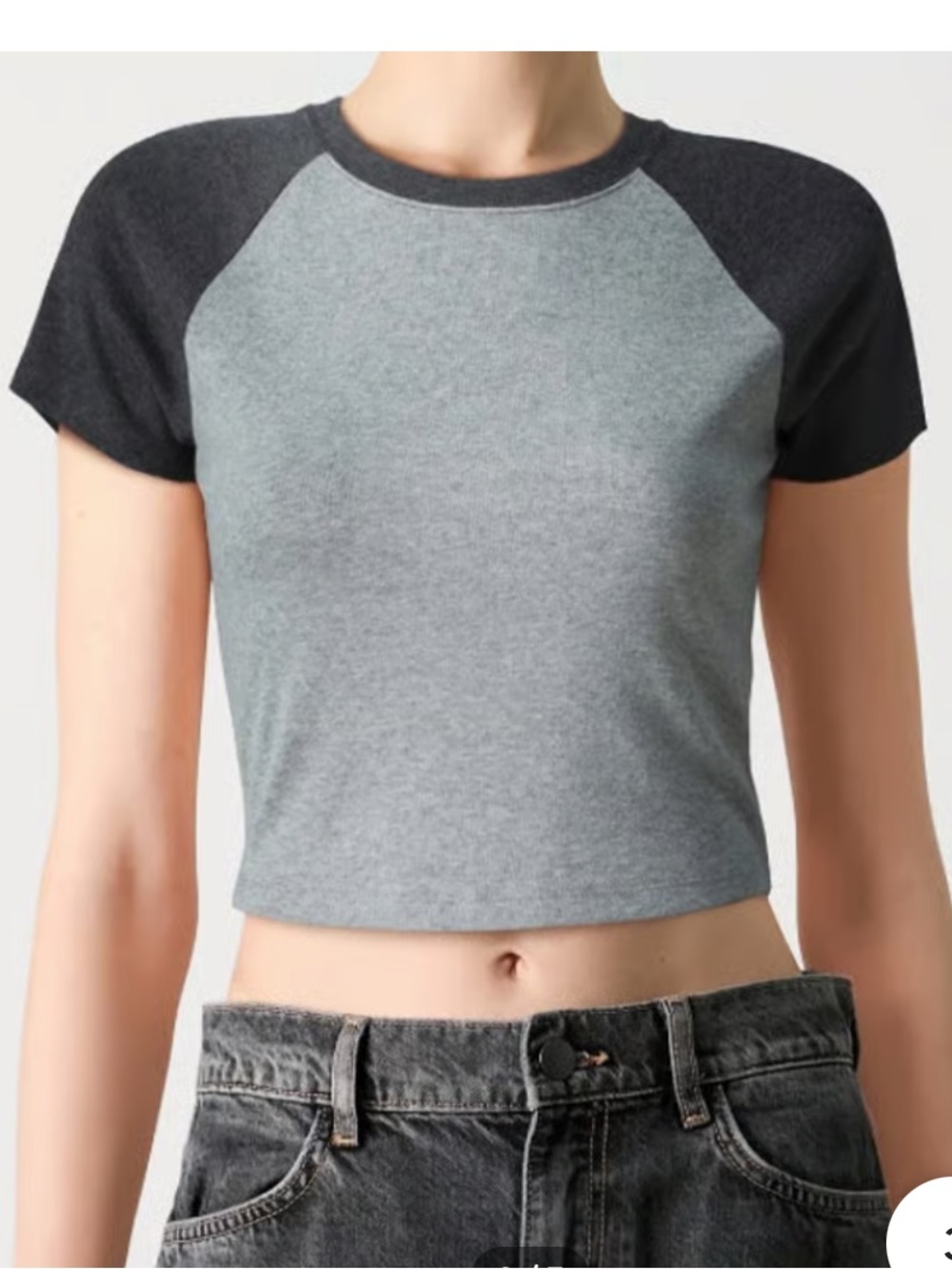 Hollister Two-Tone Gray Baby Tee
